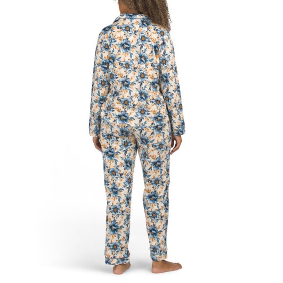 POPPY & CLAY Multi Be Natural Flower Pajama Top And Pants Set - Picture 2 of 2